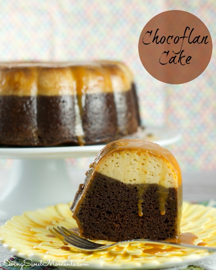 Chocoflan Cake - this easy latin cake is moist and delicious. A combination of flan and chocolate cake with a drizzle of caramel sauce. Perfect dessert. 