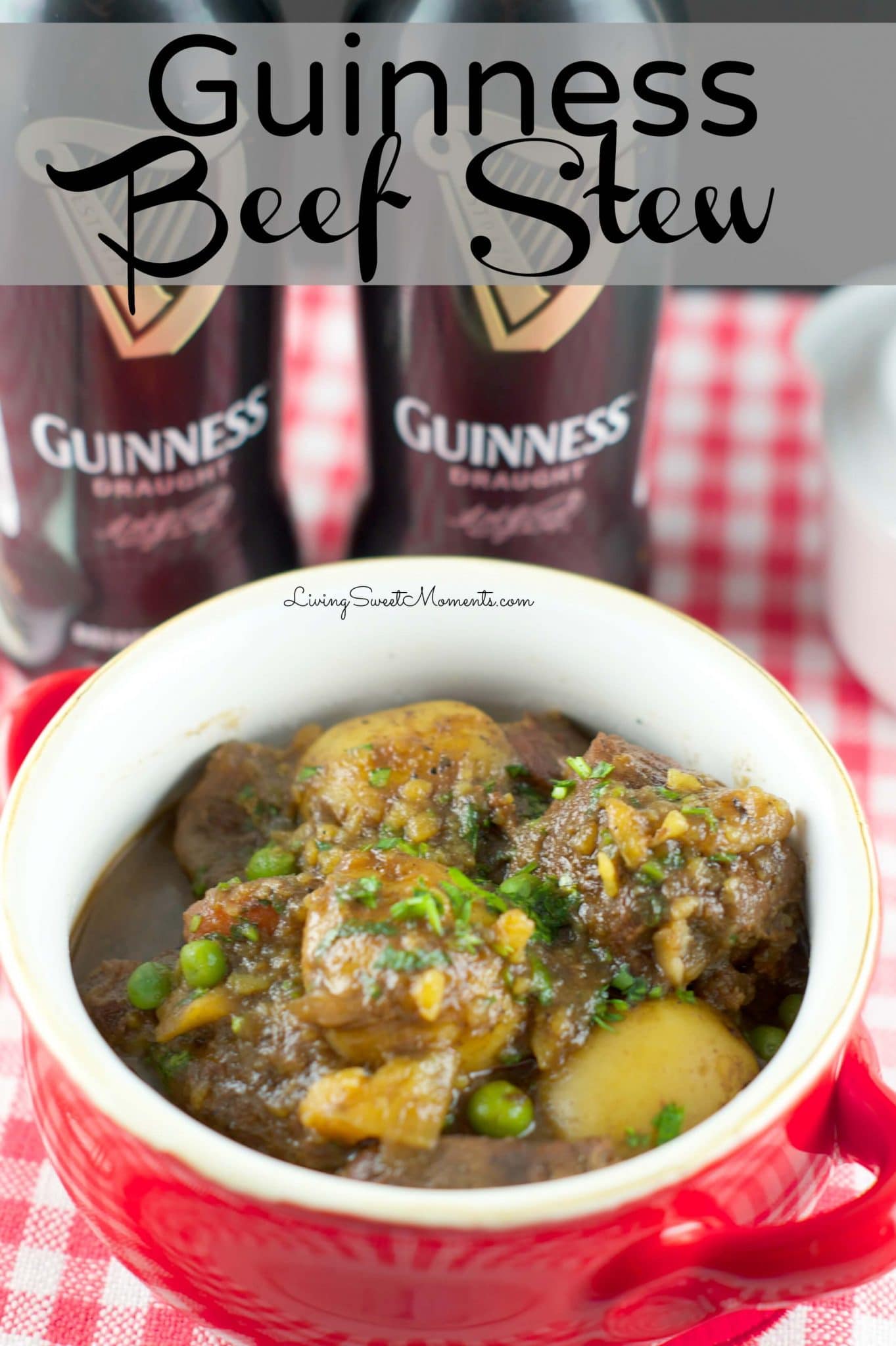 Guinness Beef Stew - Slow cooker beef stew made with beef and hearty veggies served with a delicious Guinness Beer sauce. Perfect irish stew recipe.