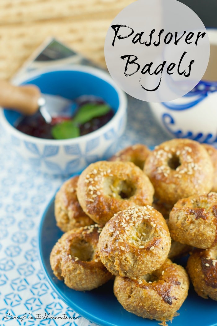 Passover Bagels - Super easy to make and delicious. These Passover rolls are sweet and savory with a sesame topping. Serve them warm on your Pesaj Seder