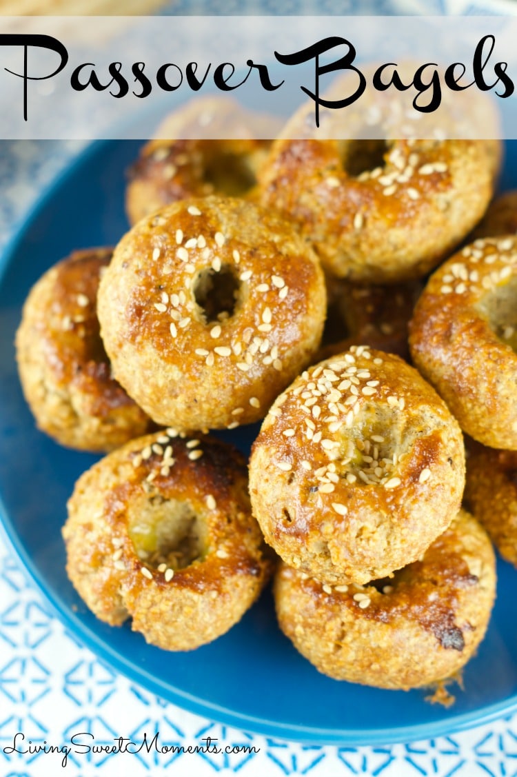 Passover Bagels - Super easy to make and delicious. These Passover rolls are sweet and savory with a sesame topping. Serve them warm on your Pesaj Seder