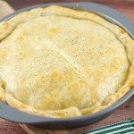 Chicken Ricotta Pie - layers of chicken, veggies and ricotta cheese inside 2 flaky pastries. Very easy to make and perfect for a quick weeknight dinner.