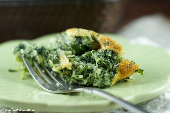 Spinach Souffle Recipe - This easy weeknight side dish is very easy to make and delicious. The perfect Spring recipe to bake in the oven and entertain with.