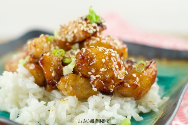 Baked Honey Sesame Chicken - Skip the Chinese take-out and try this easy homemade version instead. It tastes even better than your favorite restaurant dish