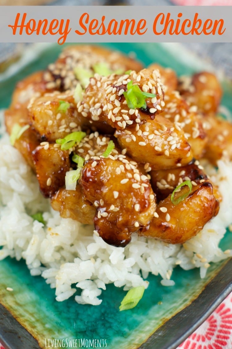 Baked Honey Sesame Chicken - Skip the Chinese take-out and try this easy homemade version instead. It tastes even better than your favorite restaurant dish