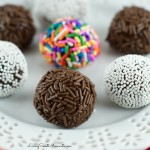 Brigadeiros - Brazilian Chocolate Fudge Balls. Easy to make and delicious dulce de leche & chocolate truffles rolled in chocolate or sprinkles. Super Sinful