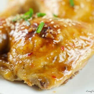 Chicken with Orange Plum Sauce - Roasted chicken glazed with sweet and sour orange plum sauce for a quick weeknight dinner idea. Easy to make and delicious.
