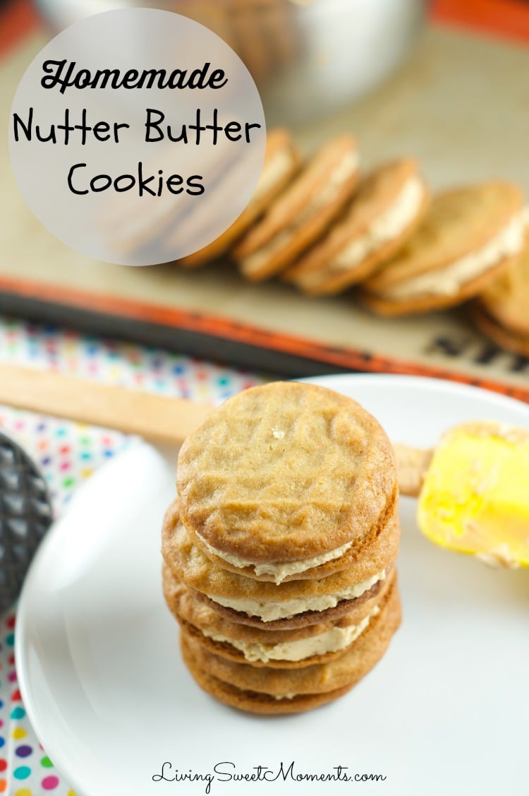 Copycat Nutter Butter Cookies - these homemade peanut butter cookies filled with delicious creamy peanut frosting are more delicious than the original kind. 