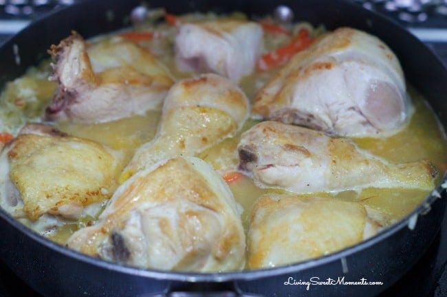 One Pot Spanish Chicken And Rice - Delicious and simple chicken dinner recipe flavored with saffron, veggies and stock that your family will love. I love it
