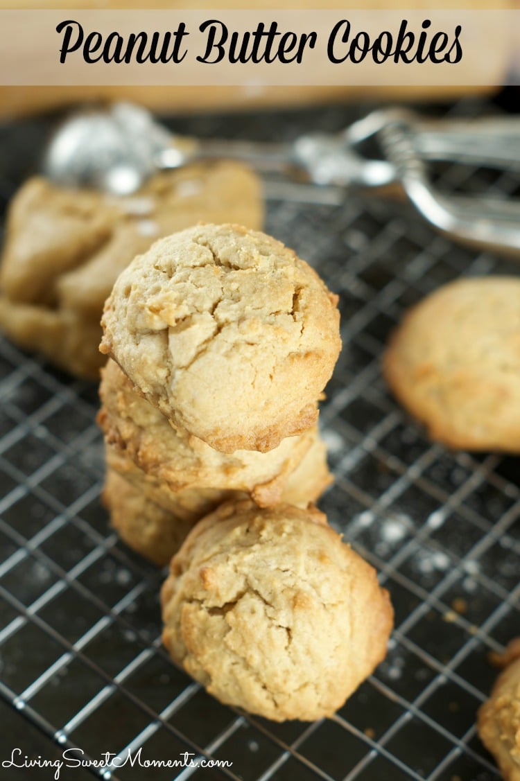 Easy Peanut Butter Cookies - these crumbly peanut butter cookies are super easy to make and perfect as a snack or dessert idea. These melt in your mouth yum