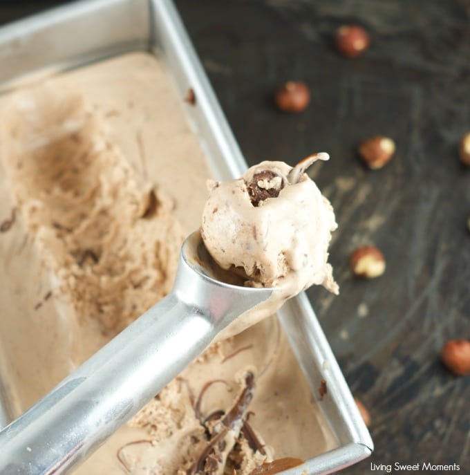 No Churn Nutella Ice Cream - Only 4 simple ingredients are needed to make this delicious ice Cream with swirls of Nutella in every bite. Perfect for summer.