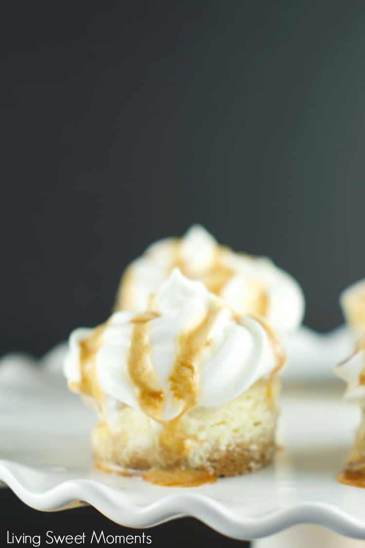 Banoffee Cheesecake- Delicious mini cheesecakes with banana, homemade toffee and whipped cream. A tasty british dessert with an american flair. YUM Dessert