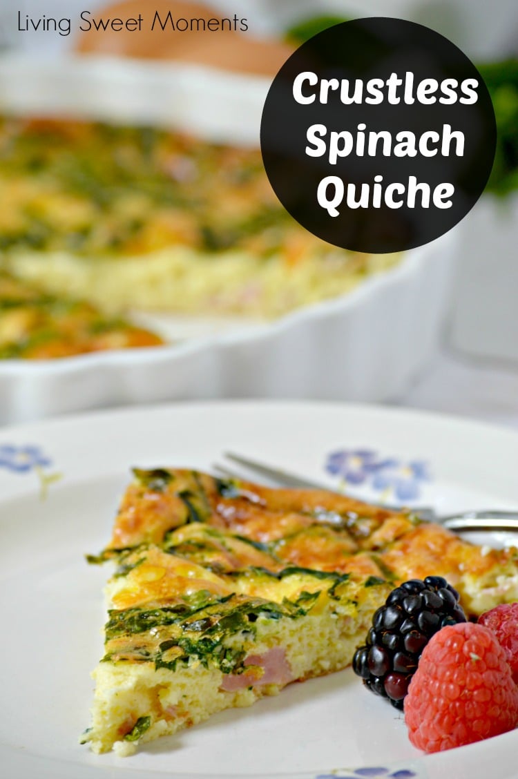 Crustless Spinach Quiche - This easy to make Gluten Free Crustless Spinach Quiche is the perfect Sunday brunch recipe that can be customized to any taste. 