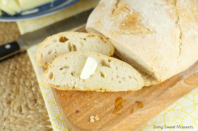 No Knead Crusty Dutch Oven Bread - Easy, Only Four Ingredients