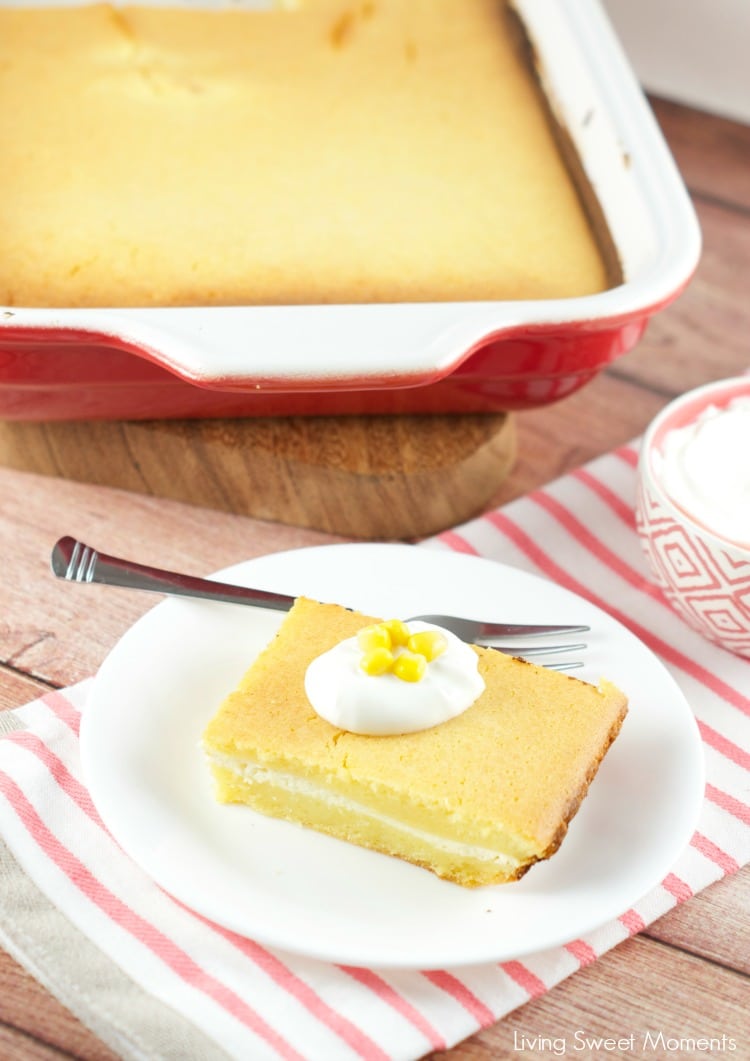 Ricotta filled Cornbread Recipe - Delicious cornbread made with buttermilk and filled with ricotta cheese. Perfect hot, warm or cold. A nice side dish idea.