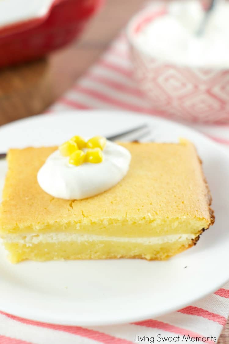Ricotta filled Cornbread Recipe - Delicious cornbread made with buttermilk and filled with ricotta cheese. Perfect hot, warm or cold. A nice side dish idea.