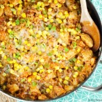 Southwest Skillet Chicken And Rice - delicious one pot meal under 30 minutes. This easy to make chicken dish uses store bought salsa and other yummy flavors