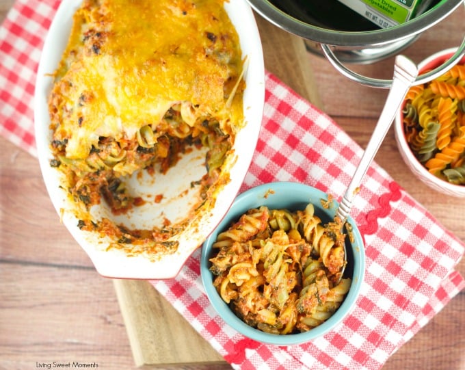 Baked Pasta With Ricotta And Spinach Recipe: have dinner on the table in 20 minutes or less! Delicious pasta is tossed with a homemade tomato ricotta sauce.