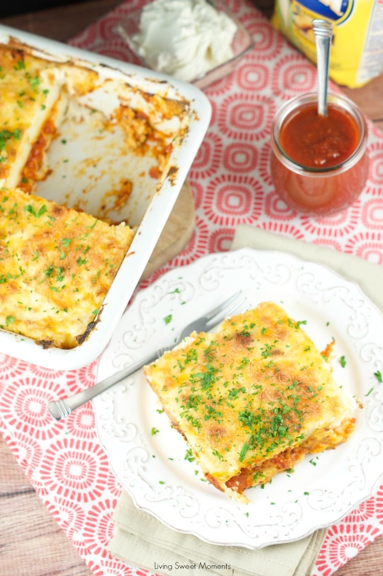 Baked polenta with Mascarpone and tomato sauce Recipe: delicious vegetarian dinner entree. Soft polenta made with mascarpone cheese and baked with tomato sauce 