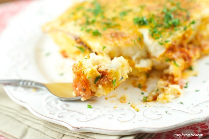 Baked polenta with Mascarpone and tomato sauce Recipe: delicious vegetarian dinner entree. Soft polenta made with mascarpone cheese and baked with tomato sauce