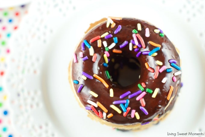 chocolate glazed baked donuts - this delicious dessert is easy to make and perfect for parties and celebrations. Donuts are baked and glazed with chocolate.