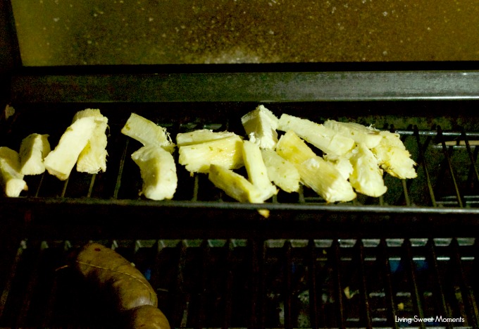 Grilled Yuca with Garlic Mojo Sauce: delicious yucas are smothered with garlic mojo sauce and then grilled until crispy. Great summer side dish to any meal