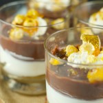 No Bake Hazelnut Cheesecake Parfaits With Candied Hazelnuts - delicious cheesecake parfaits with chocolate pudding. The perfect no bake summer dessert. www.livingsweetmoments.com