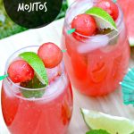 Watermelon Mojitos: these summer refreshing drinks are sweet, tangy and full of flavor. The perfect cocktail for parties and get togethers.