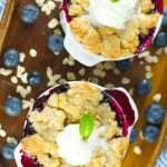 Blueberry Cobbler - A Warm delicious dessert that's tangy and sweet at the same time. Serve with a dollop of vanilla ice cream and you'll be in heaven. Yum!