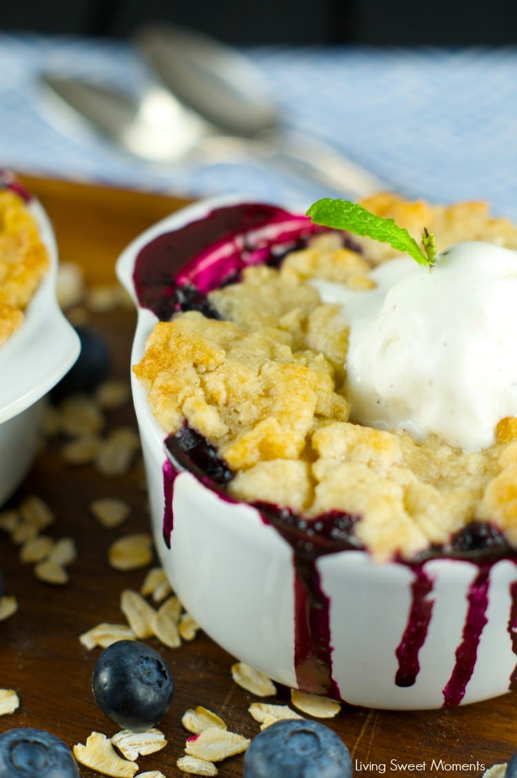 Blueberry Cobbler - A Warm delicious dessert that's tangy and sweet at the same time. Serve with a dollop of vanilla ice cream and you'll be in heaven. Yum!