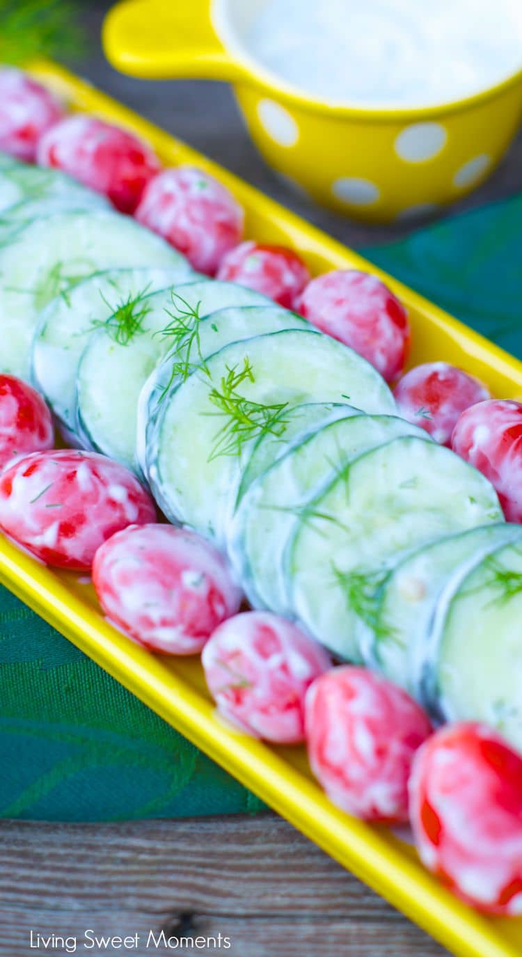 creamy dill cucumber and tomato salad