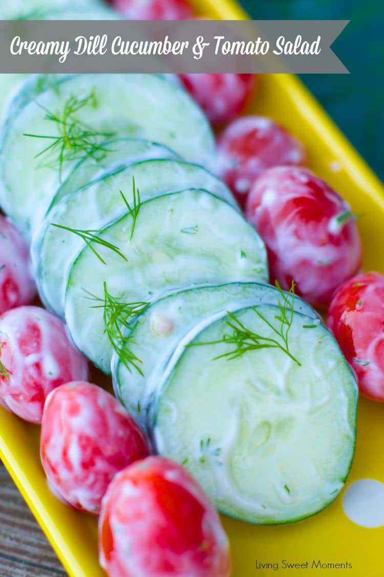 creamy dill cucumber and tomato salad cover