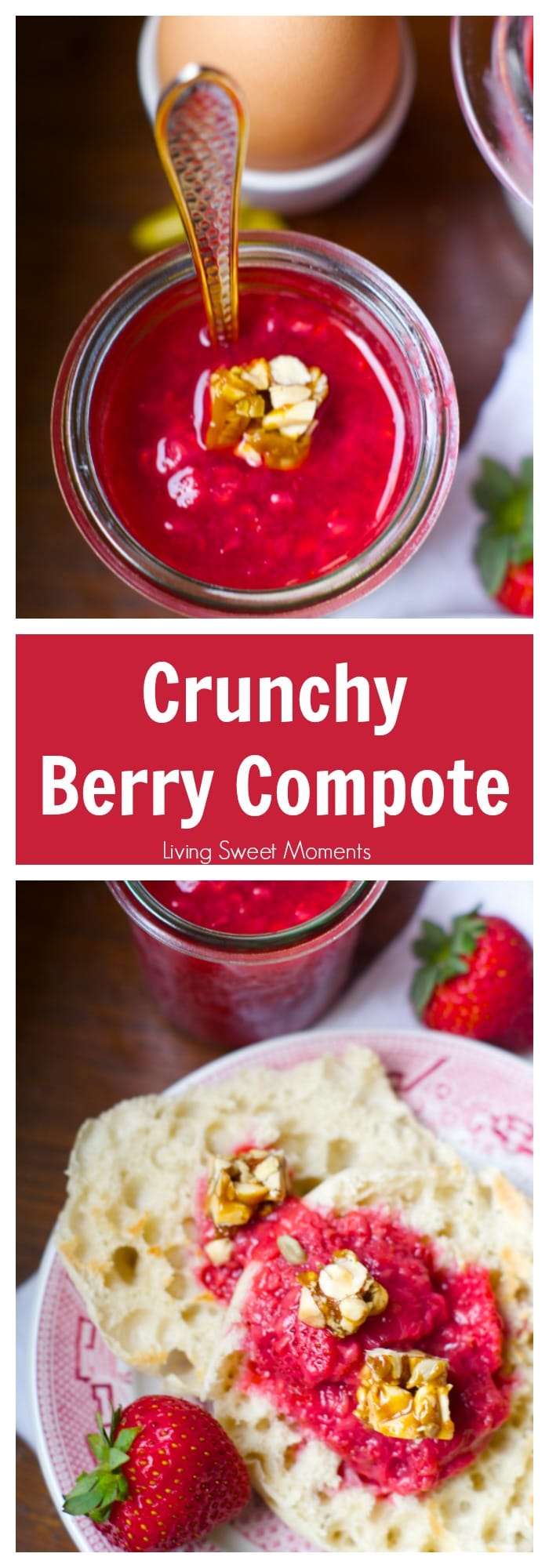 Berry Compote: this simple 3 ingredient compote is perfect to serve with toast, cake, pancakes and even yogurt parfaits in the morning. Delicious and easy!