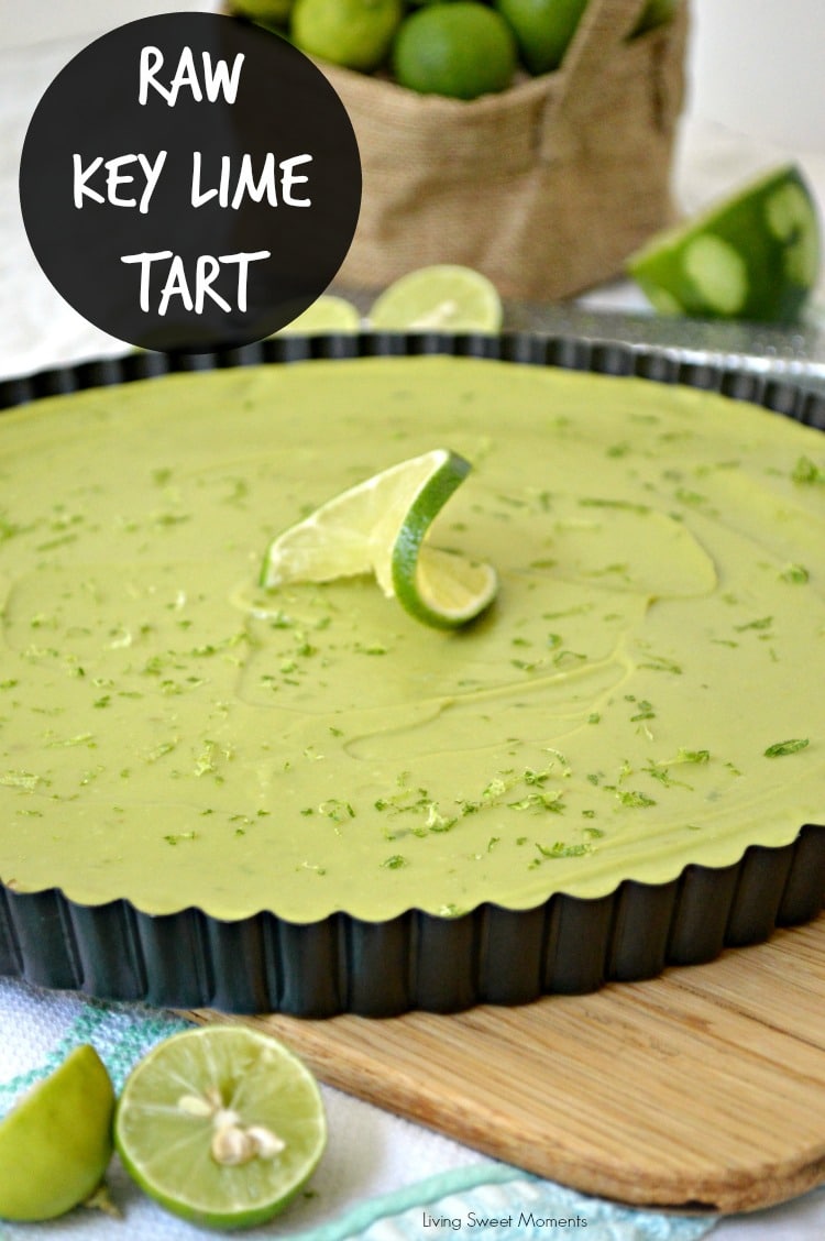 Raw Key Lime Tart: this gluten free paleo friend tart is made with avocado. Delicious, easy to make and healthy dessert to serve on any occasion. No refined sugar added