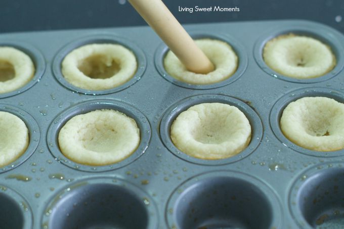 Bananas Foster Cookie Cups- chewy cookie cups filled with rice pudding and topped with homemade bananas foster. An easy to make dessert for any occasion