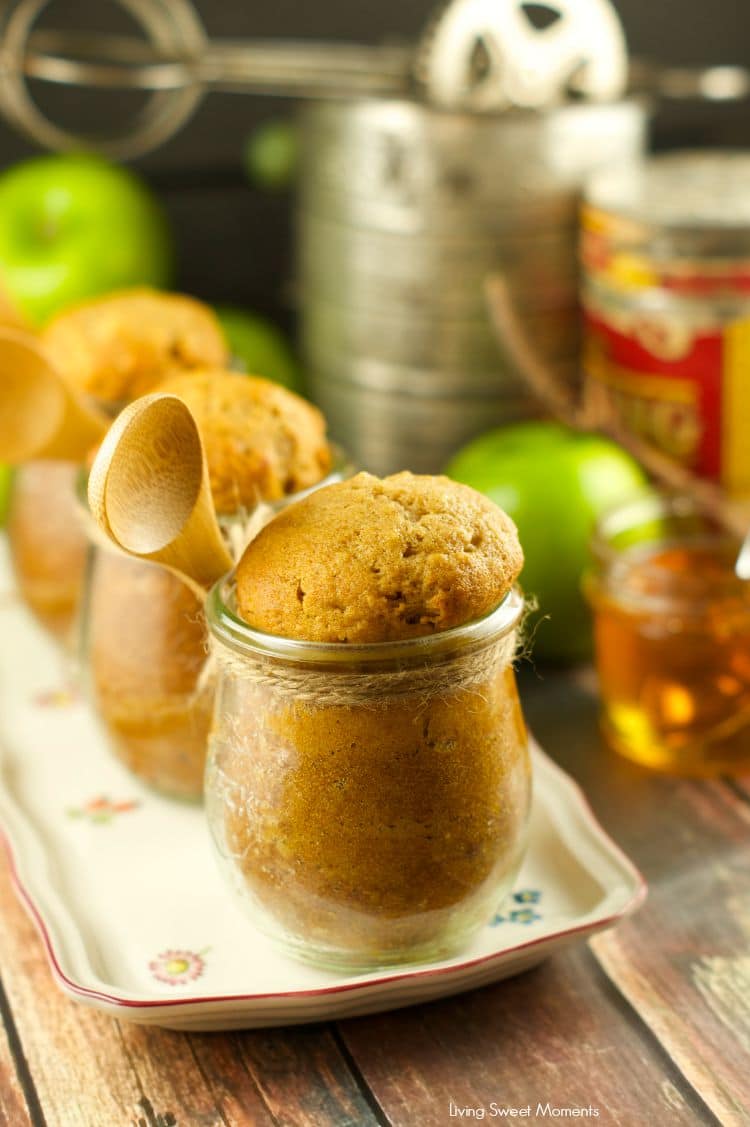 Apple Honey Cake In A Jar: celebrate rosh hashanah with these delicious & moist apple honey cakes in a jar. Give them out as gifts or serve them for dessert