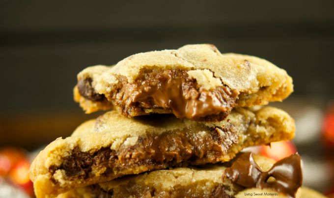 Truffle Stuffed Chocolate Chip Cookies - these chewy chocolate chip cookies are ooey gooey and stuffed with a chocolate truffle. The best cookie recipe! Yum