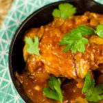 Braised Chicken And Mushrooms Recipe - this delicious one pot chicken recipe is easy to make and perfect for a weeknight dinner. Served with a yummy sauce.