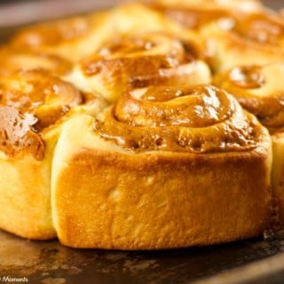 Dulce De Leche Cinnamon Rolls - these homemade cinnamon rolls are made from scratch and filled with delicious dulce de leche. Perfect for brunch or dessert.