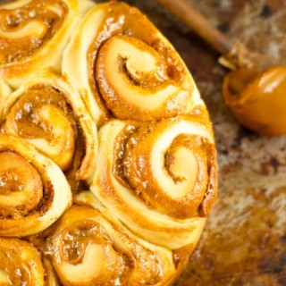 Dulce De Leche Cinnamon Rolls - these homemade cinnamon rolls are made from scratch and filled with delicious dulce de leche. Perfect for brunch or dessert.