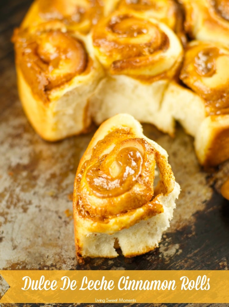 Dulce De Leche Cinnamon Rolls - these homemade cinnamon rolls are made from scratch and filled with delicious dulce de leche. Perfect for brunch or dessert. 