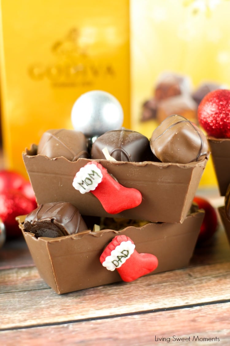 Edible Chocolate Boxes Tutorial - these Chocolate boxes make beautiful Holiday DIY gifts for friends and family. Fill them up with chocolate or candy. Yum!