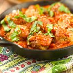 Turkey Meatballs With Tomato Sauce - these easy meatballs are baked and not fried. Served with a homemade light tomato sauce. The perfect 30 minute meal.