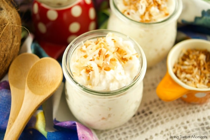This creamy Coconut Rice Pudding is delicious, sweet and the perfect comfort dessert that will transport you to the islands. Easy to make and Gluten Free.