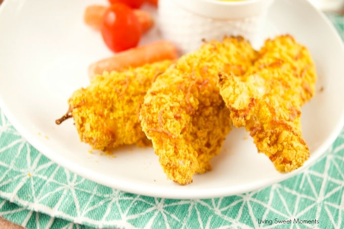 These Cracker Crusted Chicken Strips are oven baked until crunchy perfection. The perfect under 30-minute dinner idea using Goldfish crackers. Kid friendly!