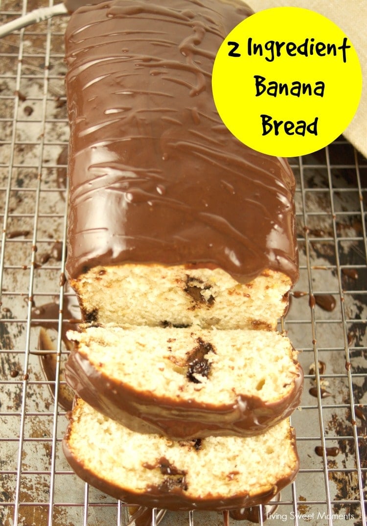 This 2 ingredient Banana Bread is made with ice cream and can be done in 45 minutes or less. Top it off with a decadent ganache for brunch or dessert. 