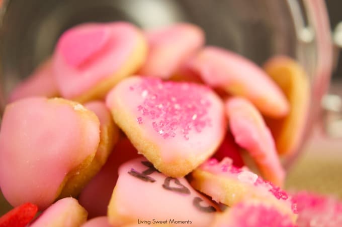 These delicious mini valentine's cookies are made from scratch and topped with a sweet glaze. The perfect DIY valentine's gift idea for kids and adults. 