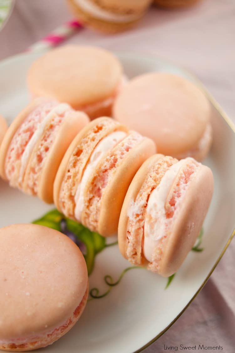 Delicious strawberry macarons that are easy to make and kid friendly. The perfect crunchy cookie filled with strawberry buttercream. My fave french dessert.