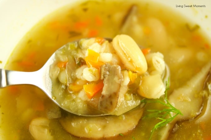 This hearty white Bean And Barley Soup is full of veggies and flavor. Ready in no time, tastes like it's been simmering for hours. Vegetarian dinner idea