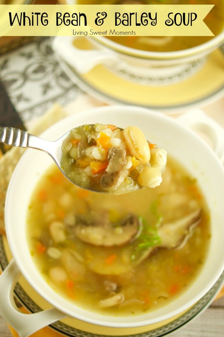 This hearty white Bean And Barley Soup is full of veggies and flavor. Ready in no time, tastes like it's been simmering for hours. Vegetarian dinner idea