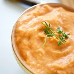 This delicious roasted red pepper Baba Ghanoush recipe is made with roasted eggplants and peppers. Makes a savory and smoky spread for bread, pitas, etc.